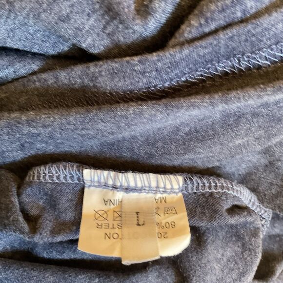 Tunic Women's L Heather Blue High Low Off the Shoulder Long Sleeve Casual - Picture 8 of 9